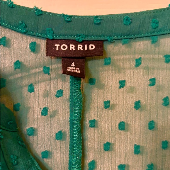 Torrid 4X Kelly Green Peasant Chiffon maxi dress long slip dress layered  24 26 - Picture 3 of 16